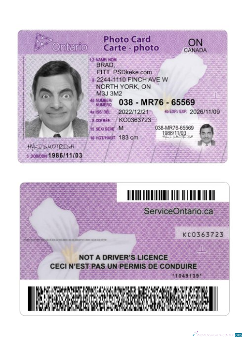 Download Canada Ontario Photo card Photoshop template